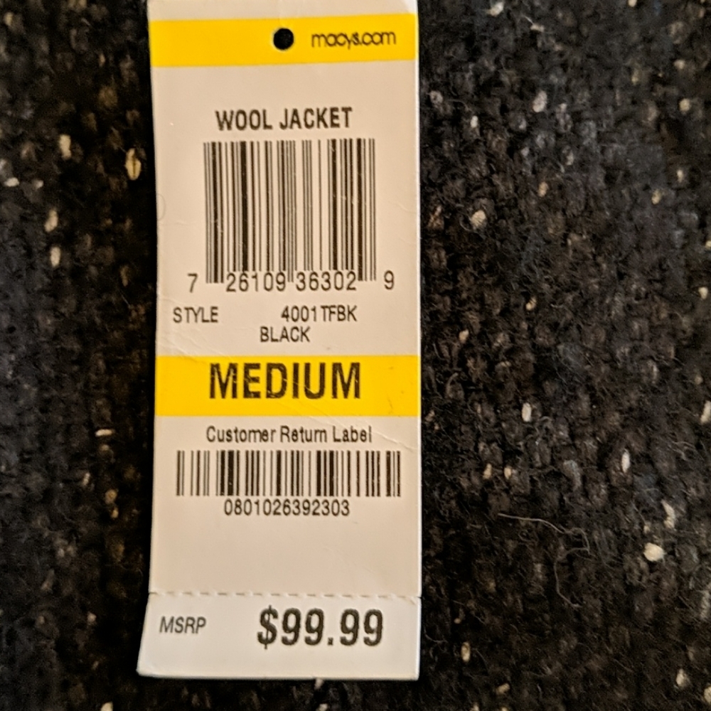 NWT!American Rag Blk/Wht tweed jacket SIZE MED - Picture 8 of 16